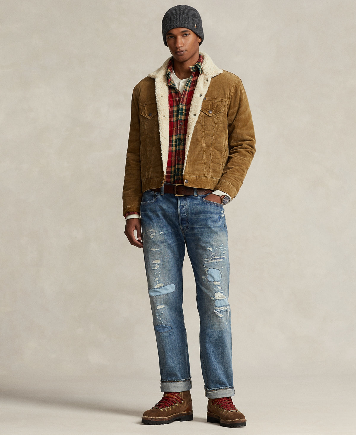 Polo Ralph Lauren Men's Fleece Lined Corduroy Trucker Jacket Coat