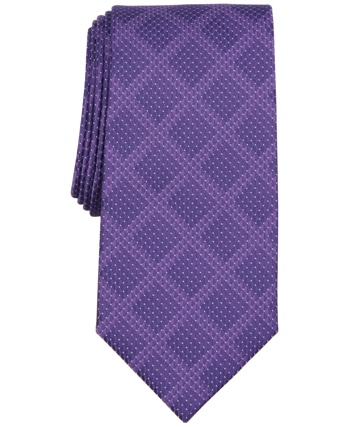 Perry Ellis Mens Regular fit Tie Necktie One Size Purple Geometric