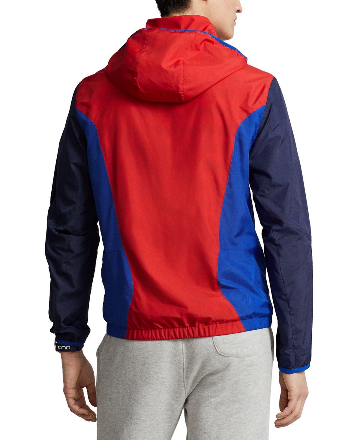 Polo Ralph Lauren Mens Color-Blocked Water-Repellent Ripstop Jacket XXL Blue Red