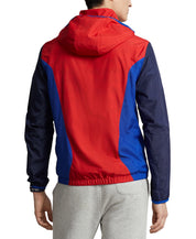 Polo Ralph Lauren Mens Color-Blocked Water-Repellent Ripstop Jacket XXL Blue Red