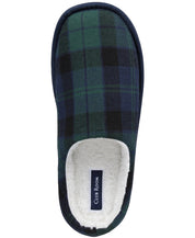 Club Room Men's Barn Plaid Slippers Blue Green XL 12 to 13