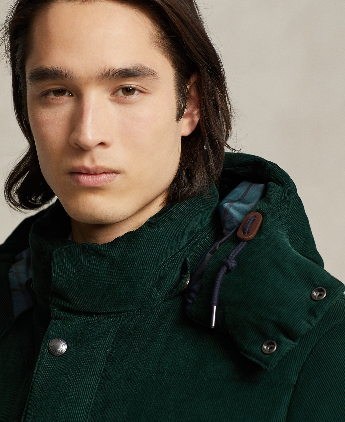 Polo Ralph Lauren Men's Water Repellent Corduroy Down Jacket Coat Green XL
