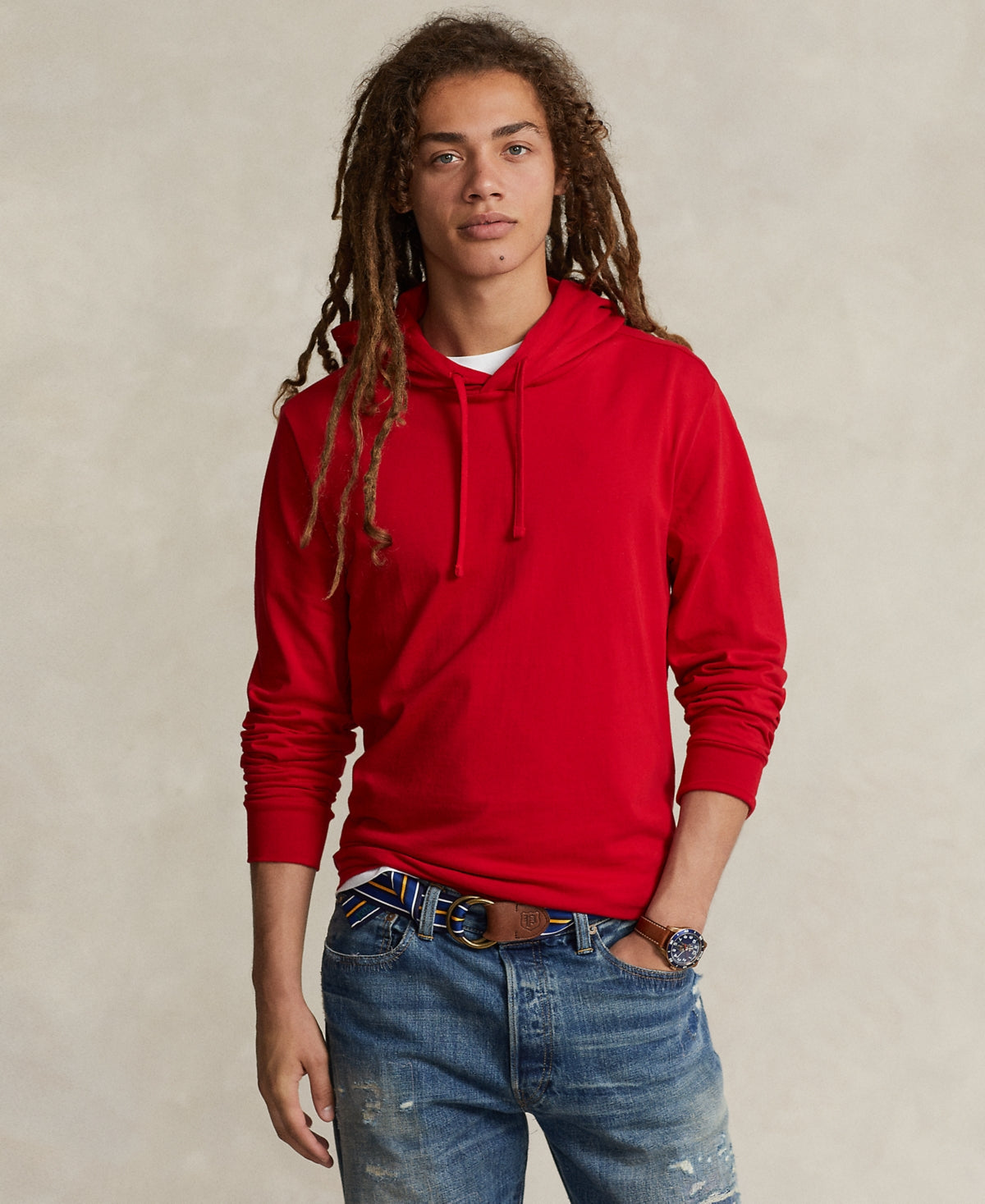 Polo Ralph Lauren Men's Jersey Hoodie Sweatshirt Red XL