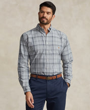 Polo Ralph Lauren Men's Big & Tall Performance Oxford Shirt Grey Plaid 2XLT