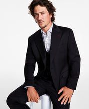 Tayion Collection Men's Classic Fit Solid Suit Jacket Black 44S