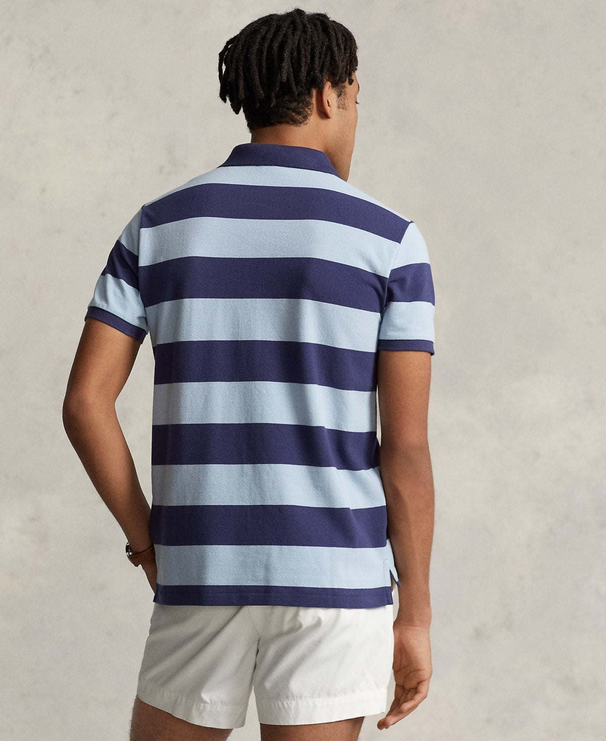 Polo Ralph Lauren Men's Custom Slim Fit Big Pony Mesh Polo Shirt Navy Blue Small
