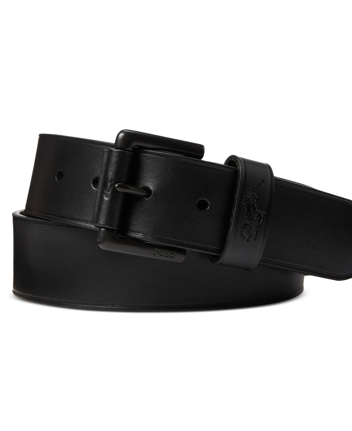 Polo Ralph Lauren Men's Leather Belt Black on Black Size 32