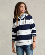 Polo Ralph Lauren Men's Polo Bear Jersey Hooded Rugby Shirt Navy Blue XL