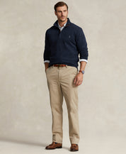 Polo Ralph Lauren Mens Big Tall Double Knit Jersey Quarter Zip Sweater Blue 3XLT