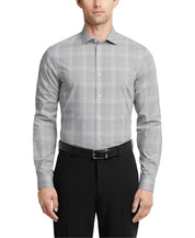 Calvin Klein Mens Slim fit Dress Shirt Large 16 in 34-35 Olive Green Plaid