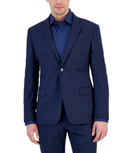 AX Armani Exchange Mens High Blue Solid Suit Jacket Blue 40L