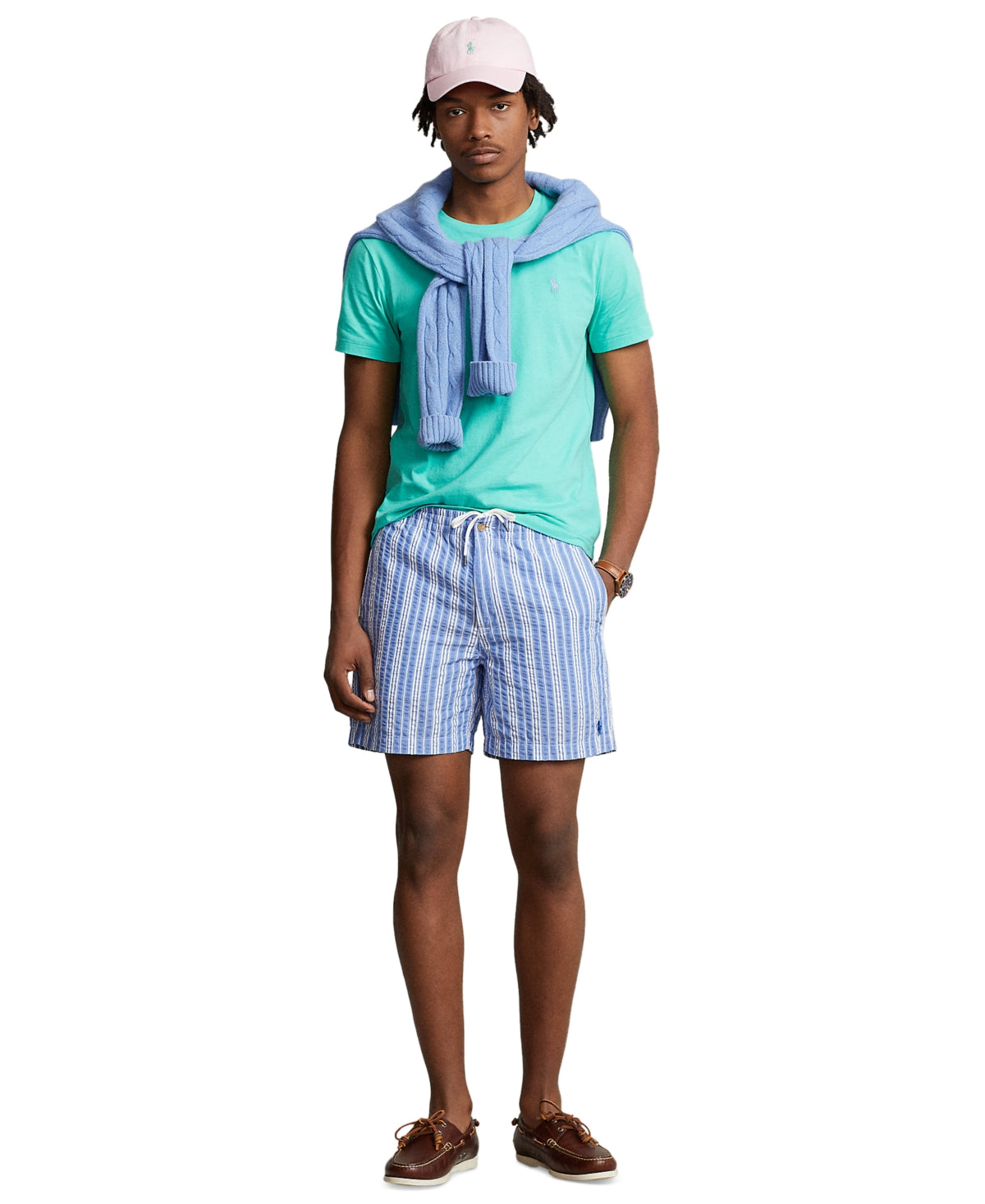 Polo Ralph Lauren Men's 6 Inch Classic Fit Prepster Shorts Blue White Medium