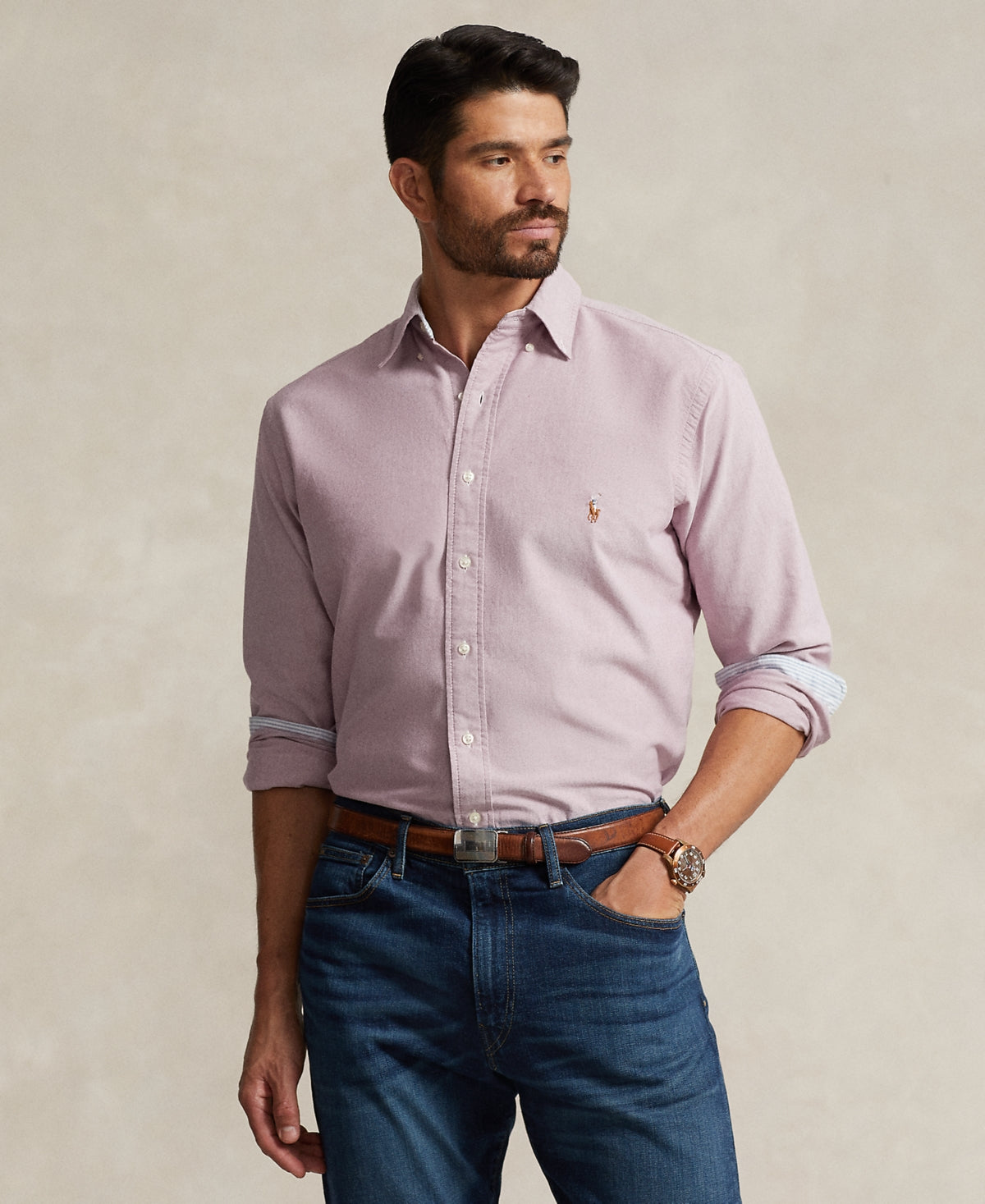Polo Ralph Lauren Men's The Iconic Oxford Shirt XXL Crimson Red White