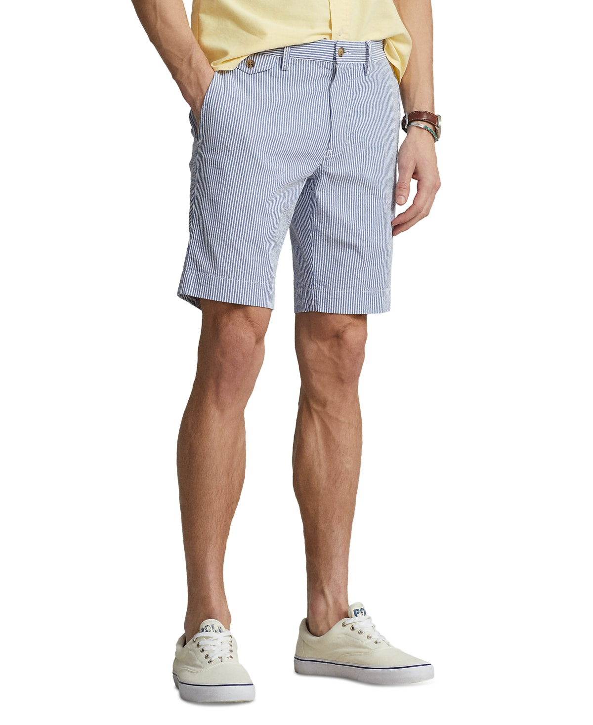 Polo Ralph Lauren Men's  Slim Fit Stretch Blue Seersucker Shorts Size 30