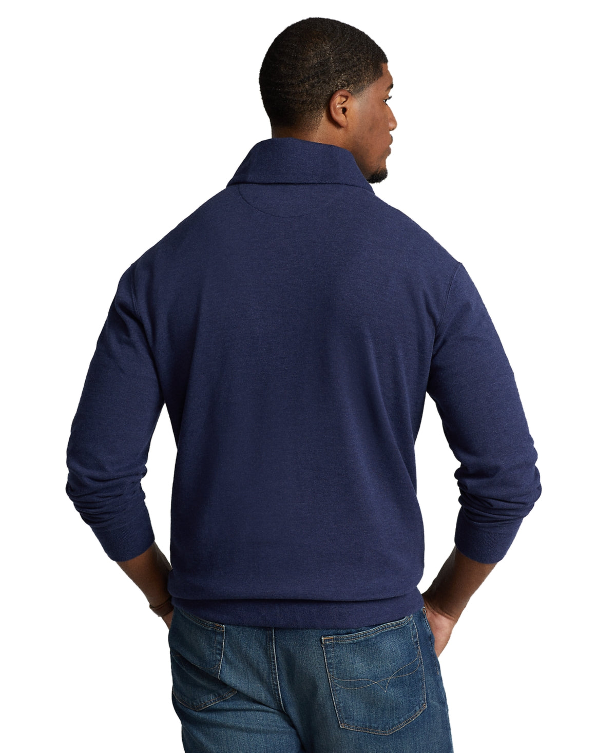 Polo Ralph Lauren Men's Big & Tall Jersey Shawl Collar Sweater 4LT 4XLT Blue