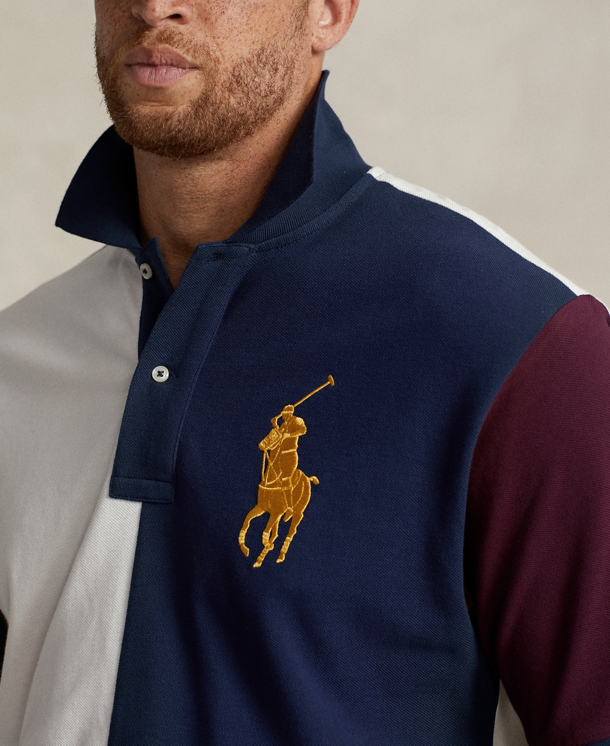 Polo Ralph Lauren Men's Big & Tall Cotton Big Pony Mesh Polo Shirt Navy 3XLT