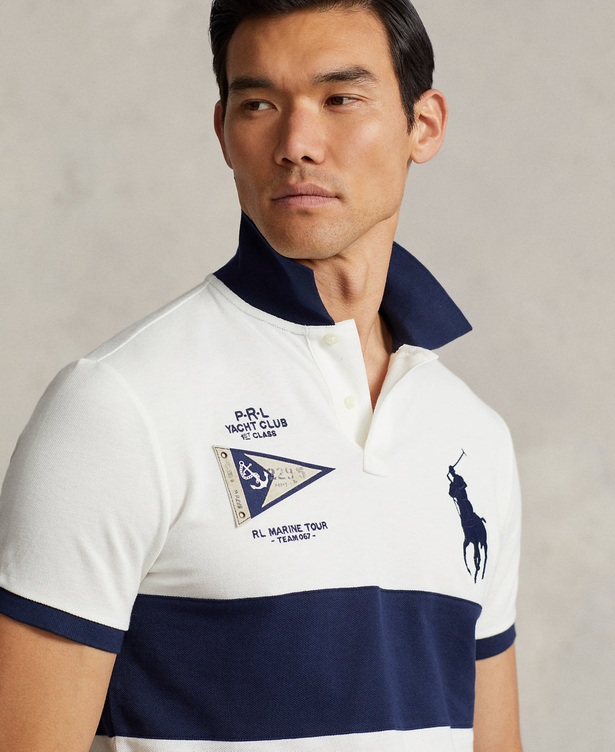 Polo Ralph Lauren Mens Custom Slim Fit Big Pony Polo Shirt Nevis Multi Small