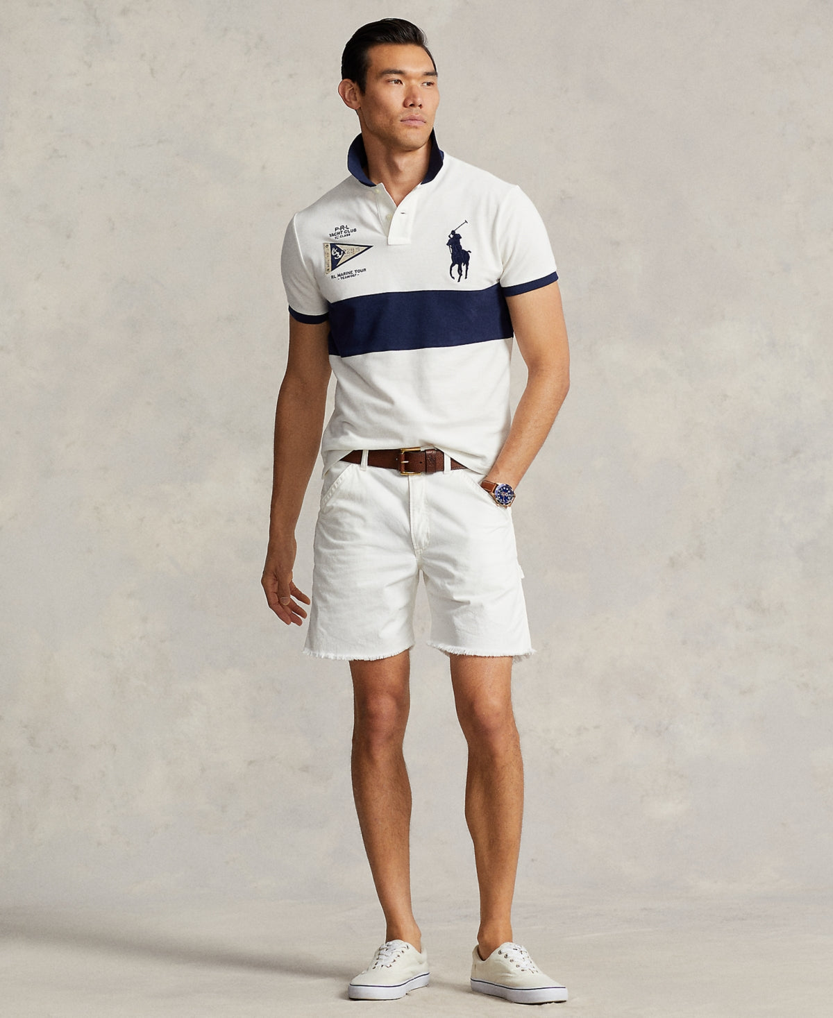 Polo Ralph Lauren Mens Custom Slim Fit Big Pony Polo Shirt Nevis Multi Small