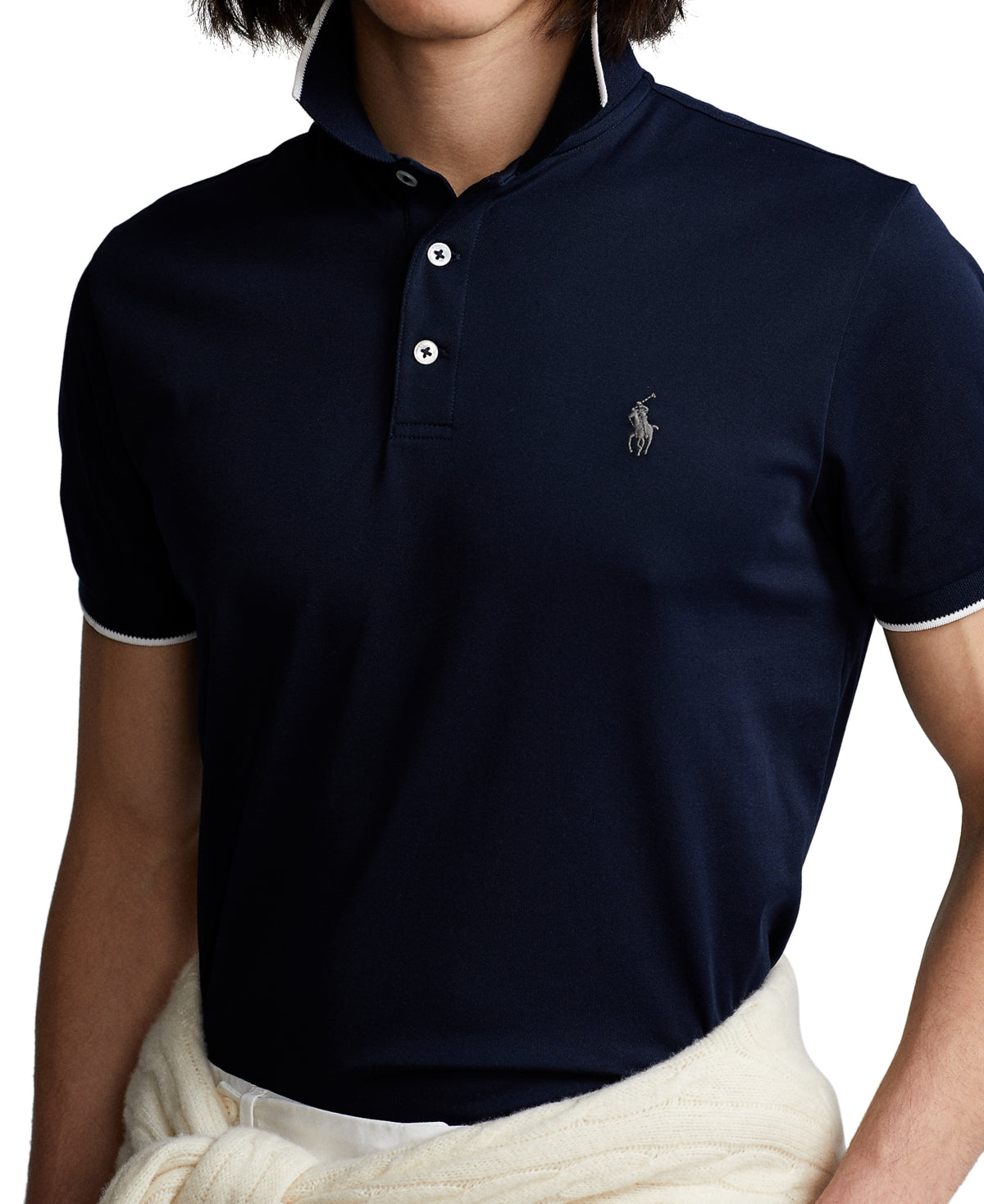 Polo Ralph Lauren Men's Custom Slim Fit Birdseye Short Sleeve Polo Shirt Navy XS