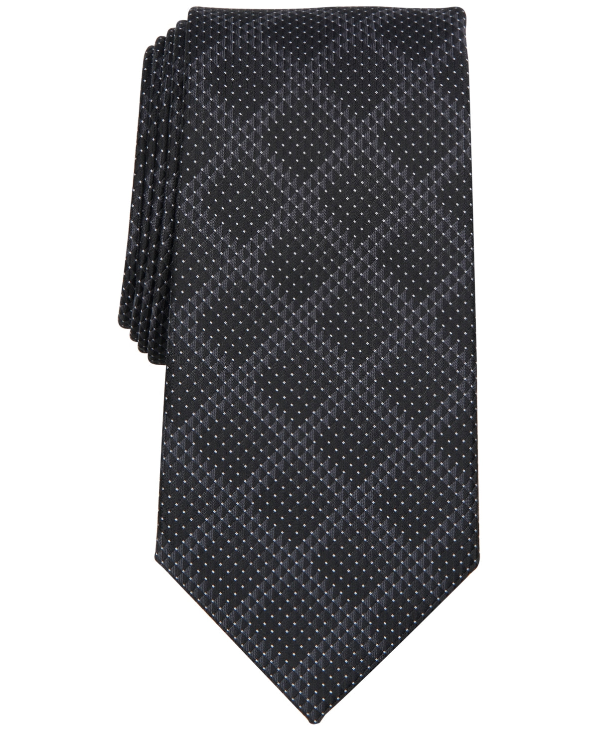 Perry Ellis Mens Tie Necktie One Size Black Geometric