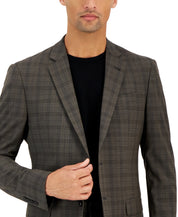 AX Armani Exchange Mens Slim Fit Sport Coat Blazer Brown 42R Plaid