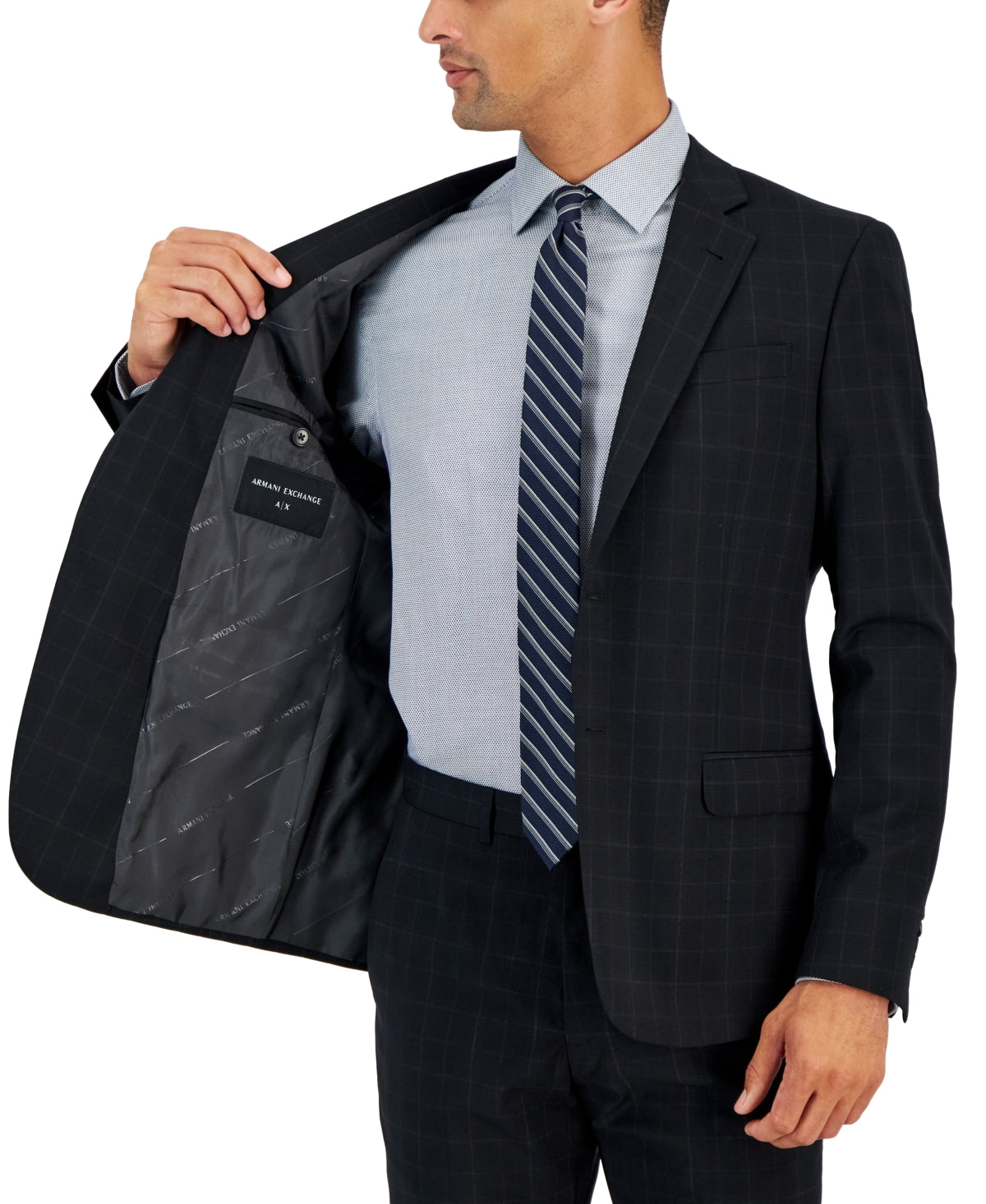 AX Armani Exchange Mens Slim fit Suit Jacket Blazer 38 S Black