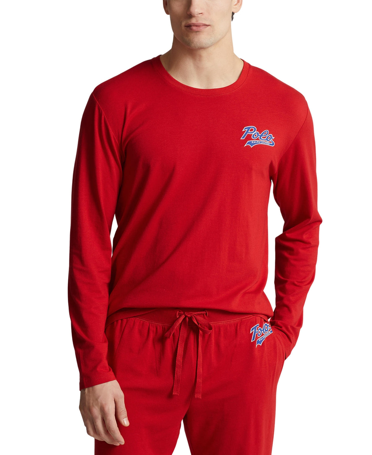 Polo Ralph Lauren Men's Long Sleeve Pajama Shirt Red Small