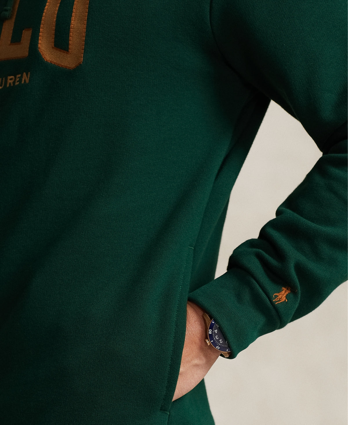 Polo Ralph Lauren Mens Big & Tall Fleece Logo Hoodie Sweatshirt XLT Green