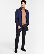 Calvin Klein Men's Slim-Fit Water-Resistant Overcoat Coat 42L Navy Blue