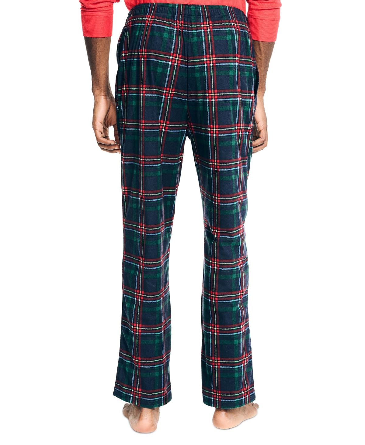Nautica Men's Classic Fit Plaid Cozy Fleece Pajama Pants Maritime Blue Medium