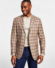 Lauren Ralph Lauren Mens Classic Fit Ultraflex Suit Jacket Tan blue 42L