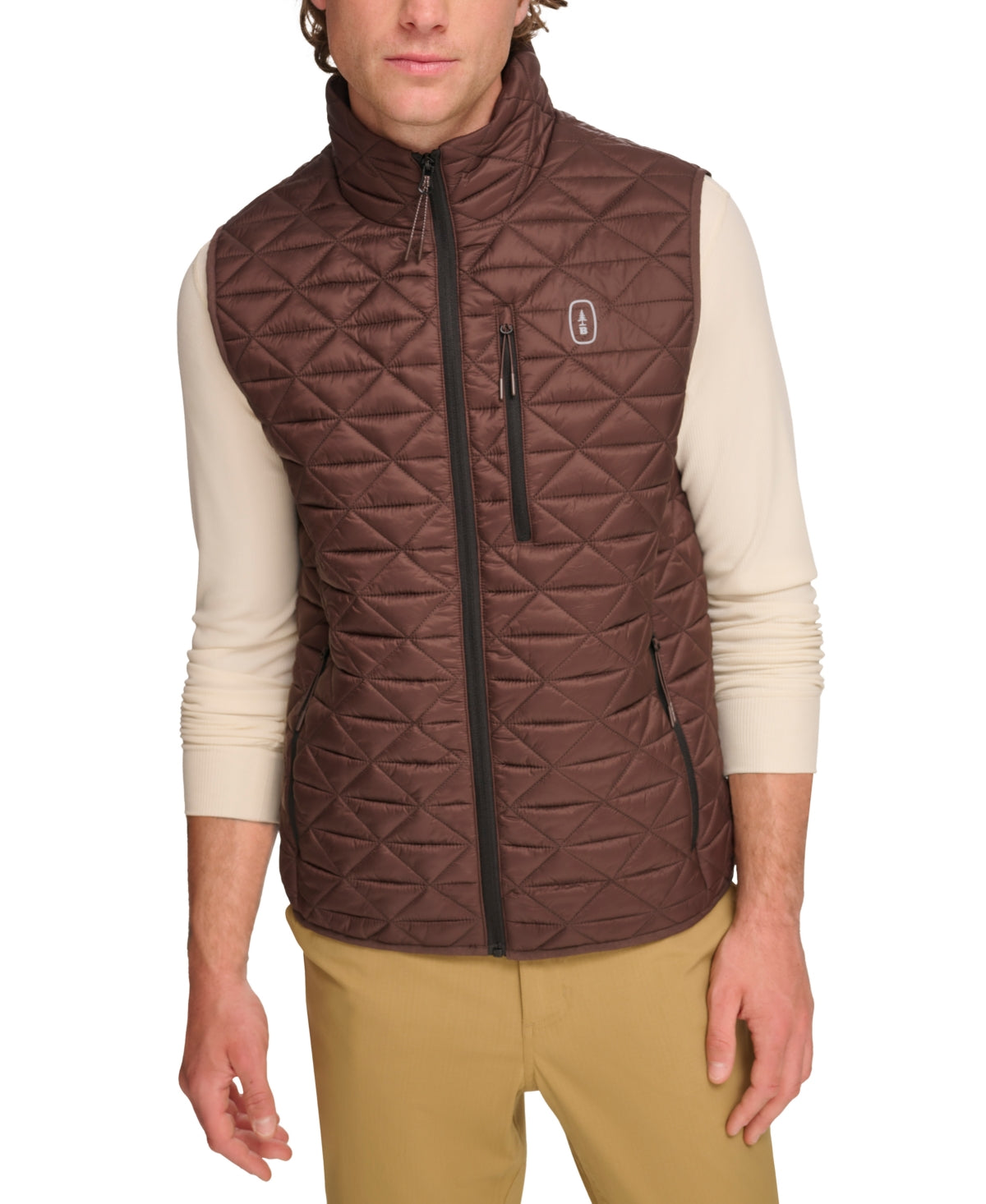 BASS OUTDOOR Mens Delta Diamond Quilted Jacket Carafe Brown 2XL