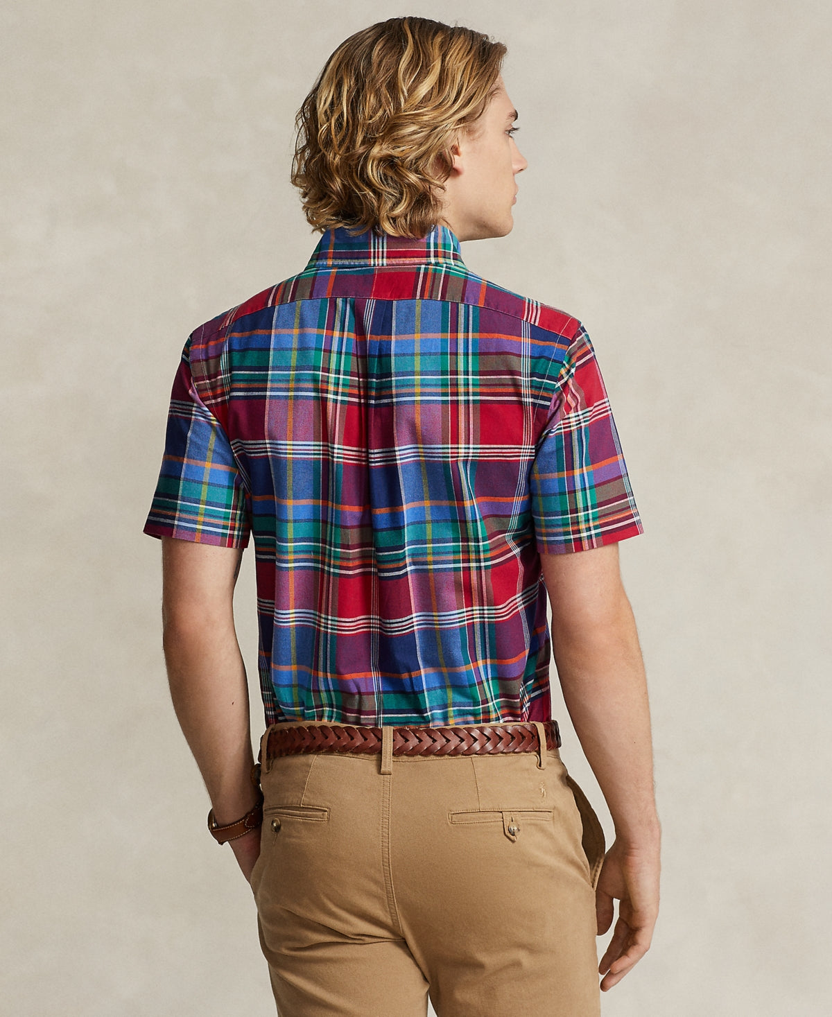 Polo Ralph Lauren Men's Classic Fit Oxford Shirt Dark Pink Blue XL