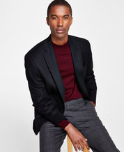 Michael Kors Mens Classic fit Sport Coat Blazer 42 S Black Solid