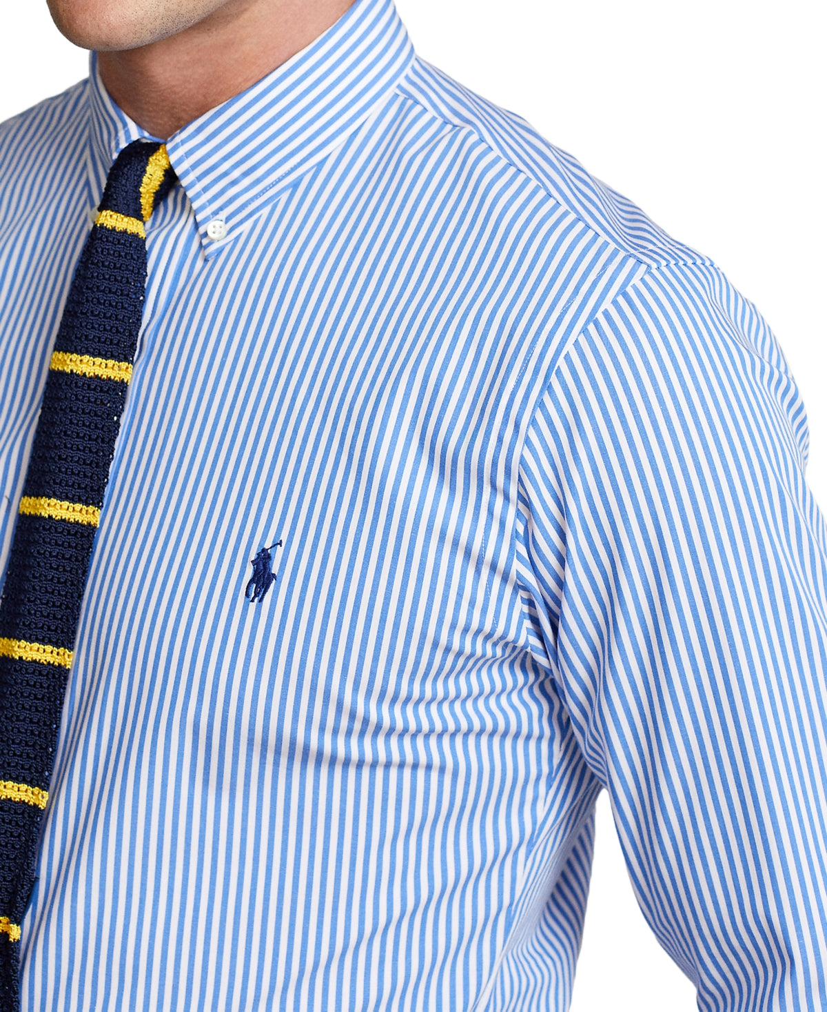Polo Ralph Lauren Men's Slim Fit Striped Stretch Button Down Shirt Blue XS