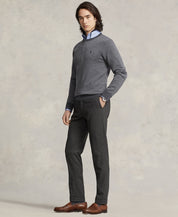 Polo Ralph Lauren Men's Herringbone Knit Wool Sweater Grey Combo Medium