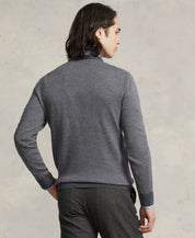 Polo Ralph Lauren Men's Herringbone Knit Wool Sweater Grey Combo Medium