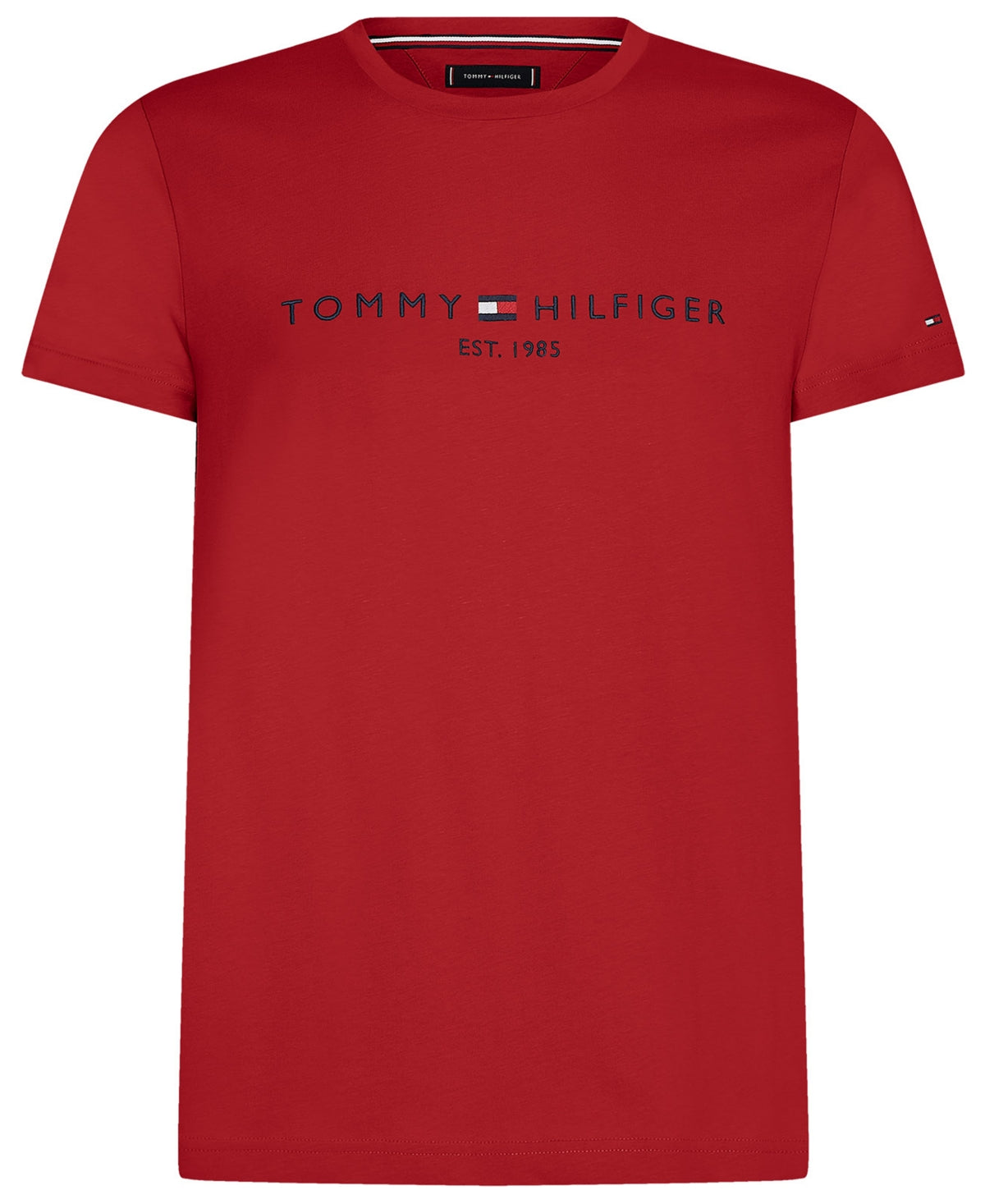 Tommy Hilfiger Mens Embroidered Logo Short Sleeve Crewneck T Shirt Fireworks 2XL