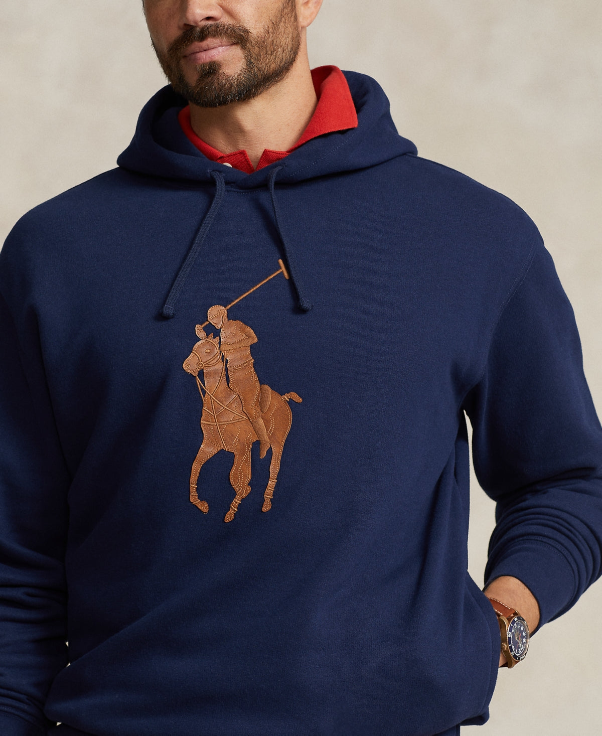 Polo Ralph Lauren Mens Big Tall RL Fleece Hoodie Sweatshirt Cruise Blue 3XB