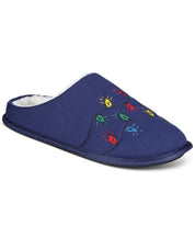 Club Room Men's Holiday Lights Slippers Slip On Blue Multi Medium 8 to 9