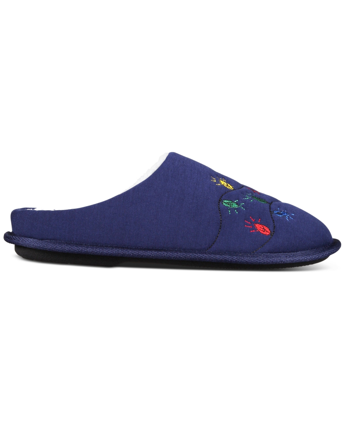 Club Room Men's Jake Slippers Holiday Lights Navy Blue Medium  8 - 9