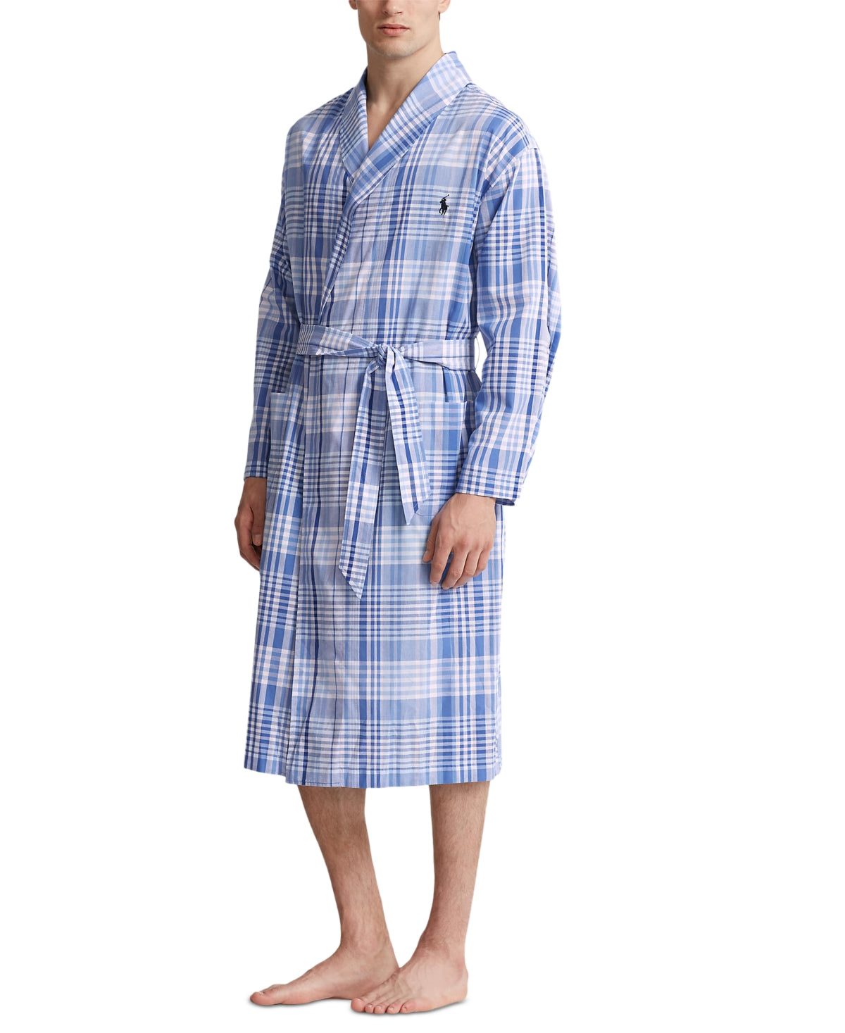 Polo Ralph Lauren Mens Woven Robe Blue Small Medium