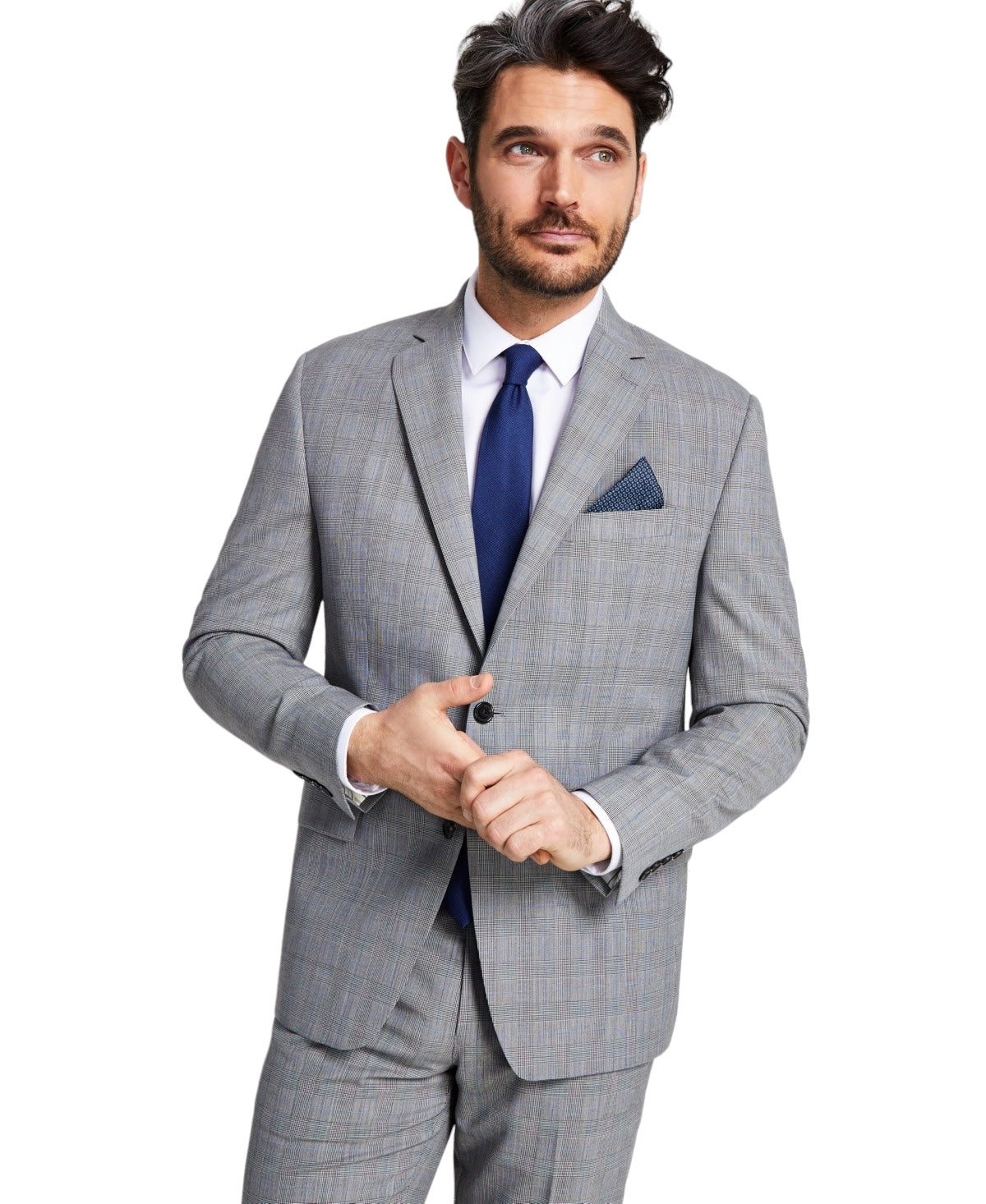 Lauren Ralph Lauren Mens UltraFlex Stretch Suit Jacket White Black 36S
