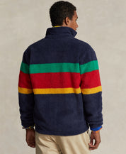 Polo Ralph Lauren Mens Laurel Crest Pile Fleece Jacket Cruise Navy Blue XL