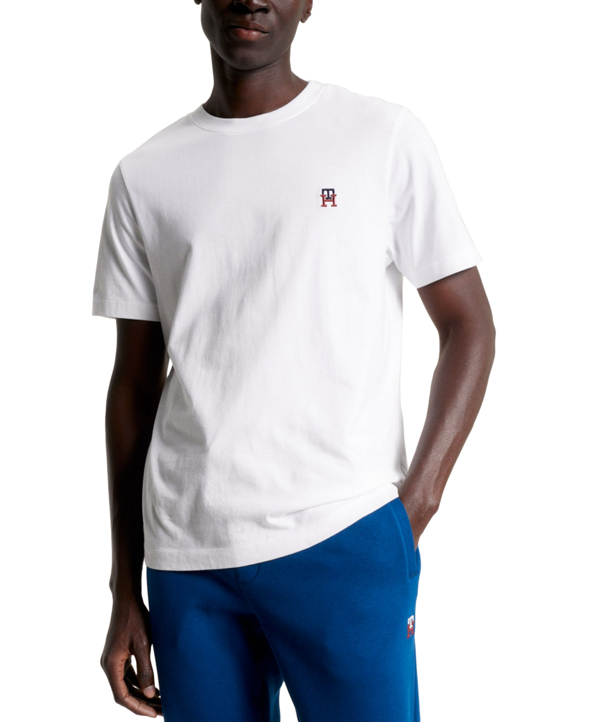 Tommy Hilfiger Mens Monogram Short Sleeve Crewneck T Shirt  White XXL