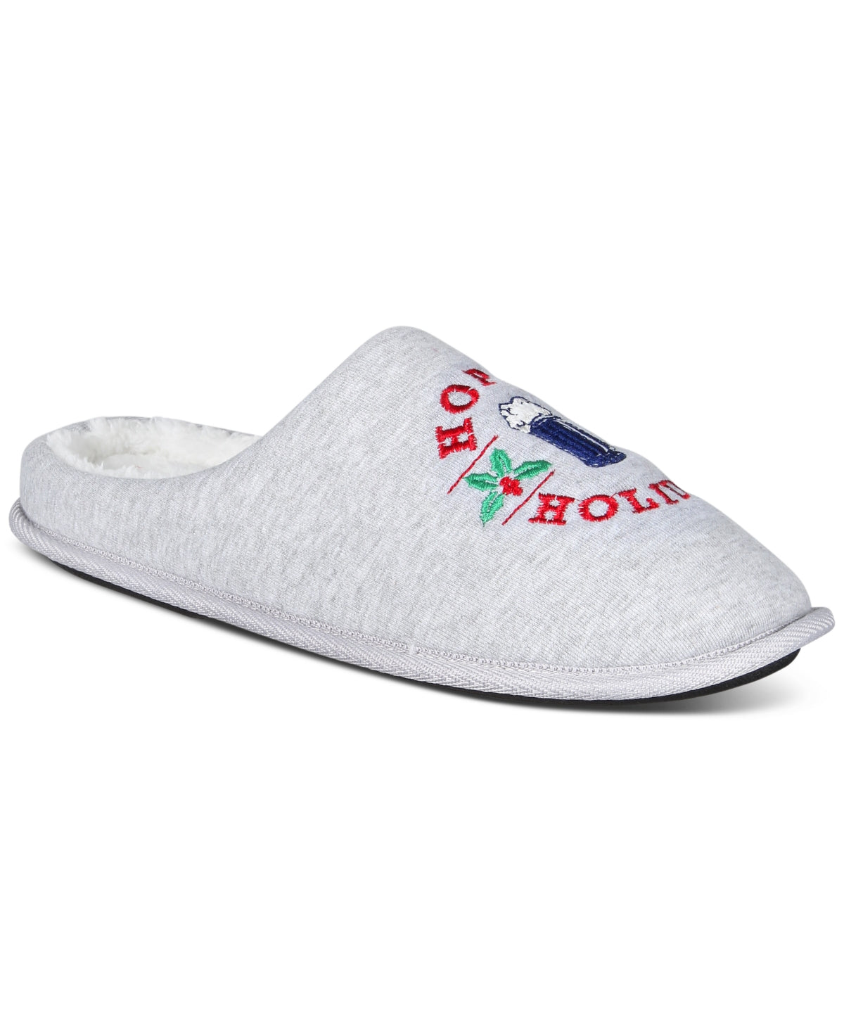 Club Room Mens Holiday Slippers Light Grey Medium