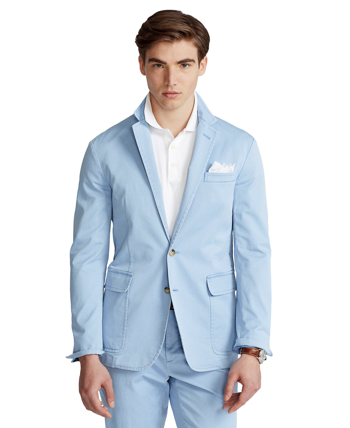 Polo Ralph Lauren Men's Polo Unconstructed Chino Suit Jacket Chambray Blue Small
