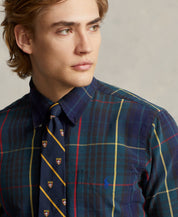 Polo Ralph Lauren Mens Classic Fit Plaid Oxford Shirt Green Navy Blue 2XL