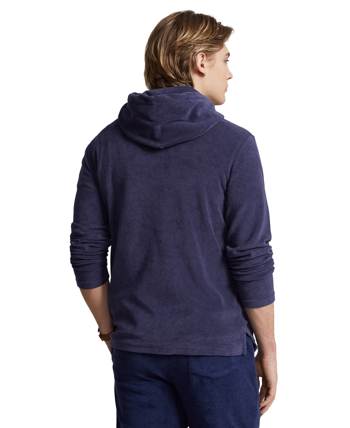 Polo Ralph Lauren Men's Cotton Blend Terry Hoodie Sweatshirt XS Navy Blue