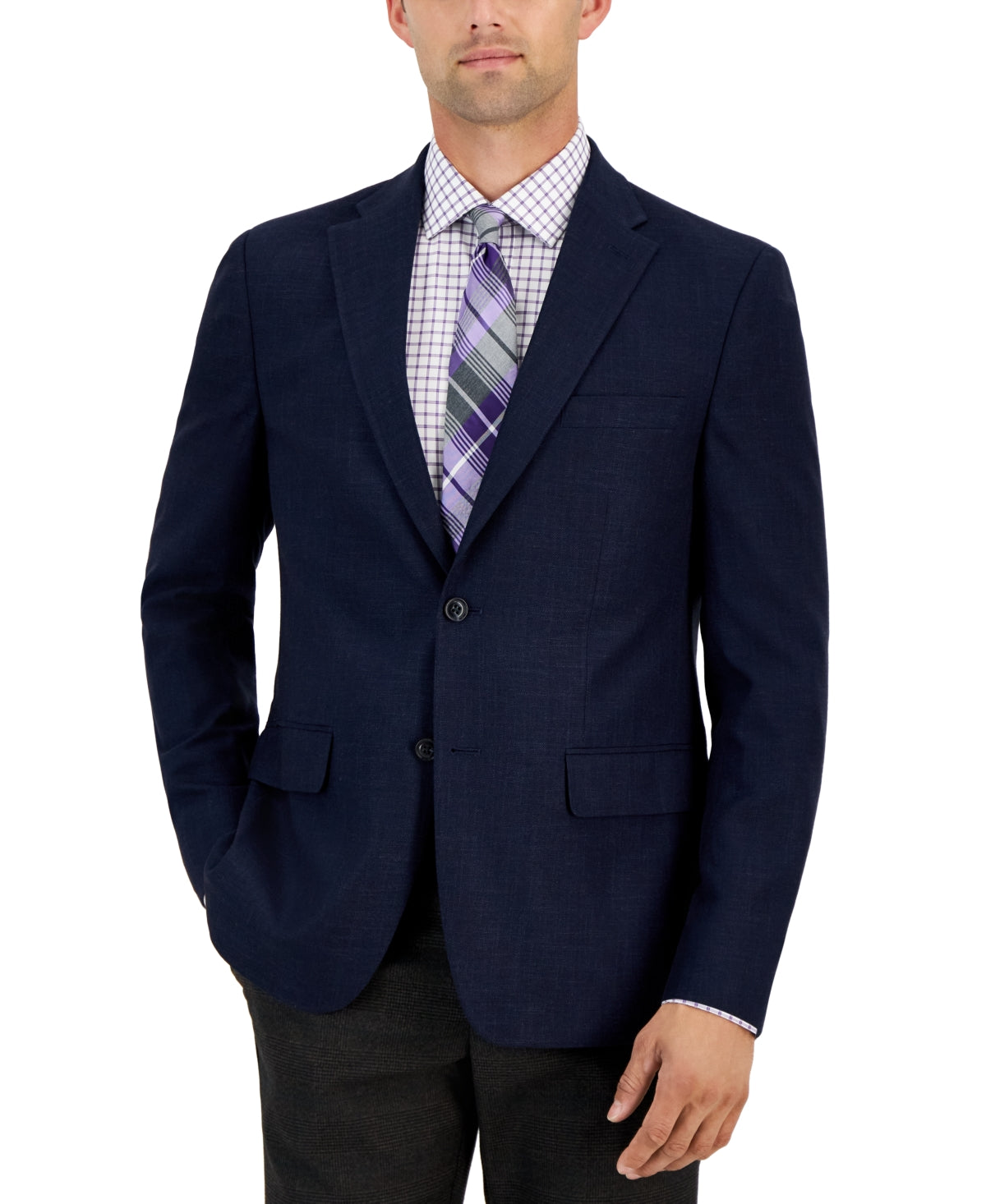 Tommy Hilfiger Mens Modern fit Sport Coat Blazer 40 S Navy Blue Solid Stretch